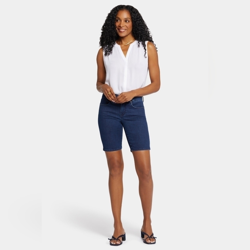 NYDJ Dark Wash Bermuda Shorts With Lift Tuck Technology, Size 8P